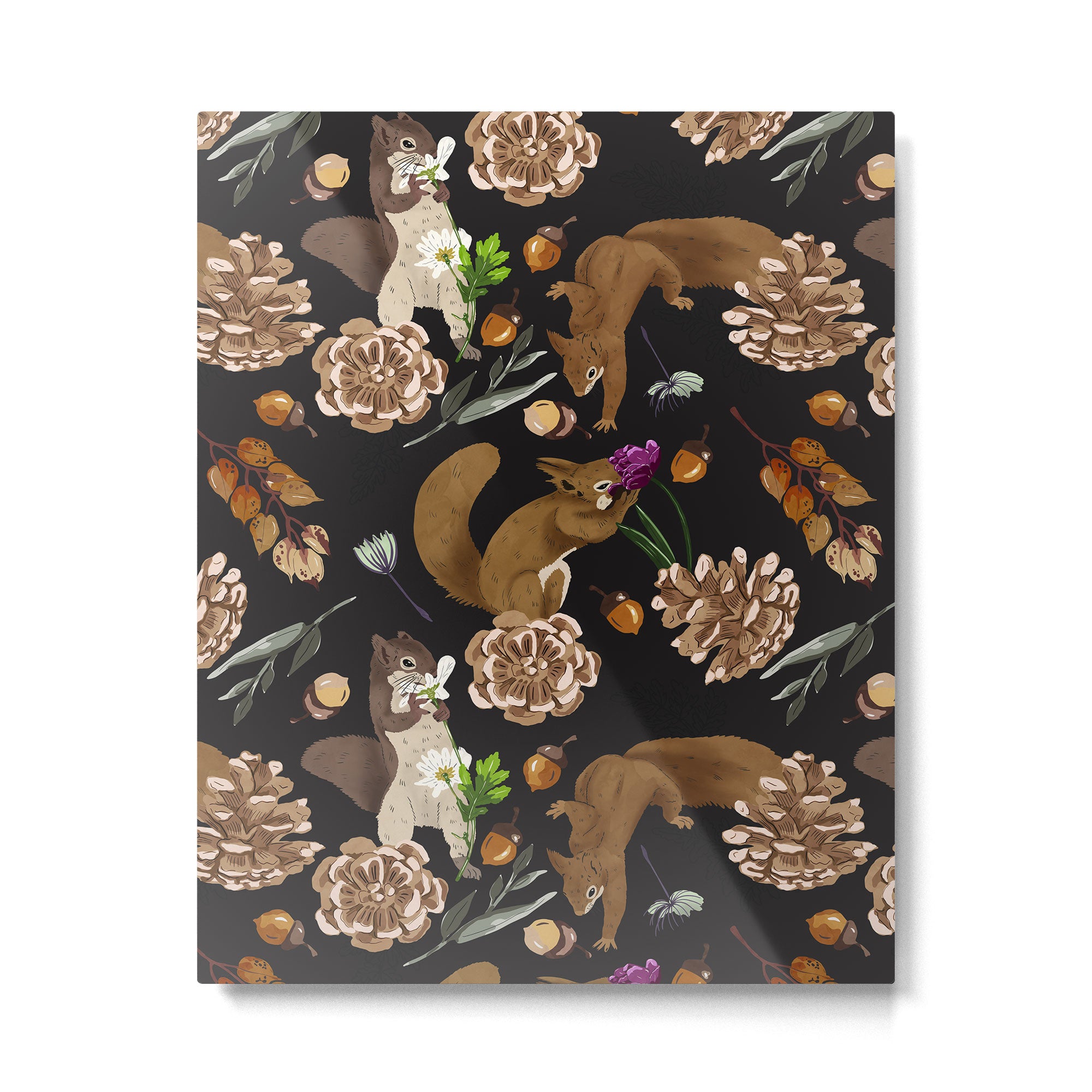 Squirrel flowering dark meadow Metal Print Gallery Image 6