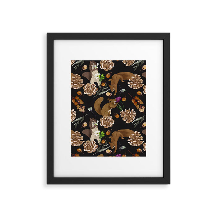 Squirrel flowering dark meadow Framed Art Print Gallery Image 1