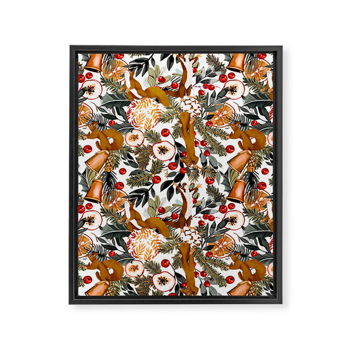 Squirrels on the Christmas tree I Framed Canvas Print Gallery Image 1
