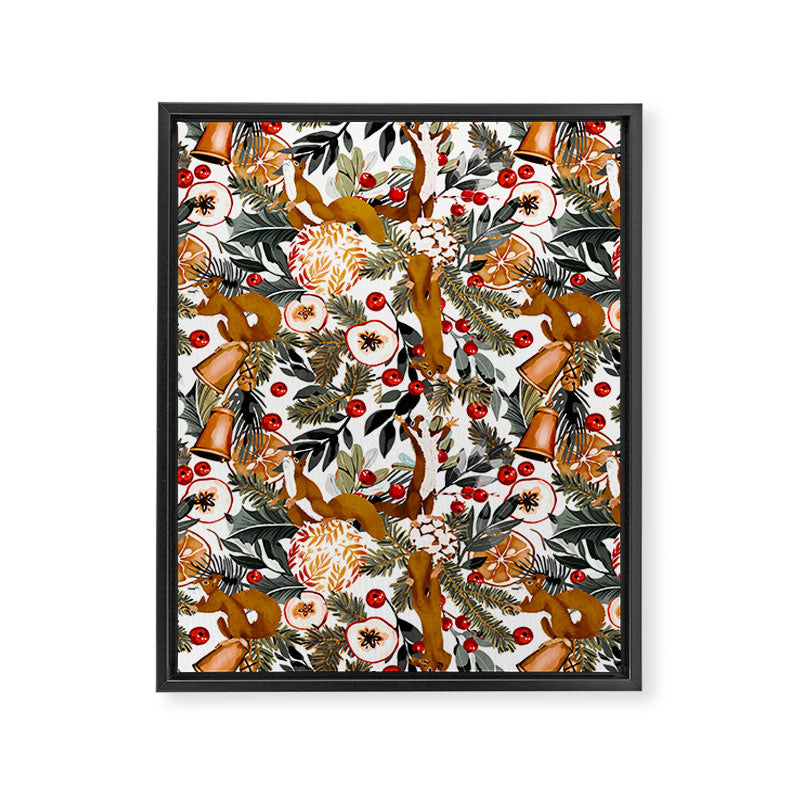 Squirrels on the Christmas tree I Framed Canvas Print Gallery Image 8
