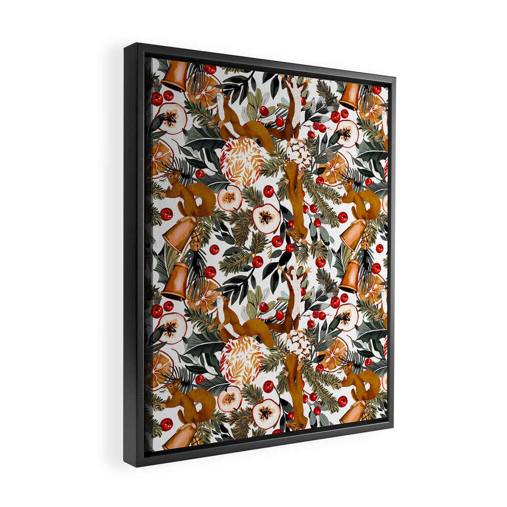 Squirrels on the Christmas tree I Framed Canvas Print Gallery Image 2