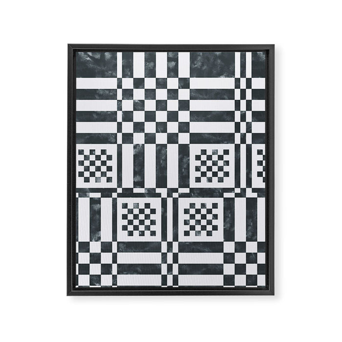 Structured Lines Grid Framed Canvas Print Gallery Image 1