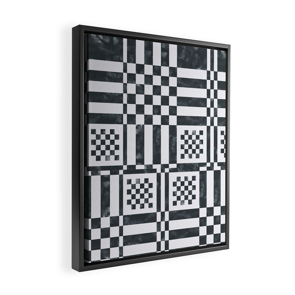 Structured Lines Grid Framed Canvas Print Gallery Image 2