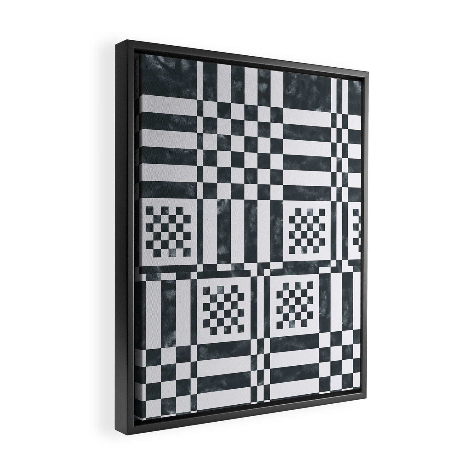Structured Lines Grid Framed Canvas Print Gallery Image 2