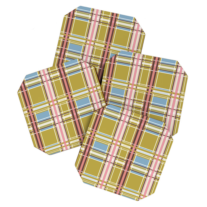 Subtle Plaid Warmth Coaster Gallery Image 1