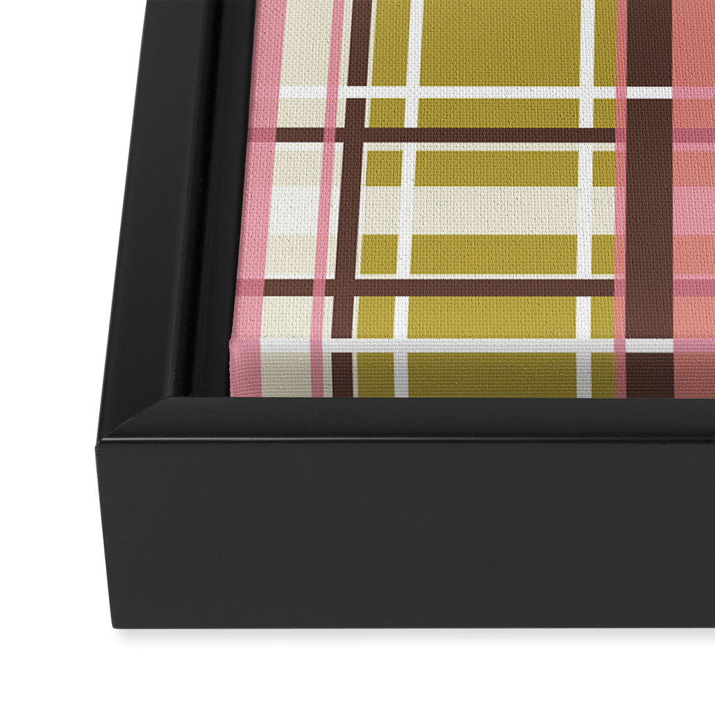 Subtle Plaid Warmth Framed Canvas Print Gallery Image 3