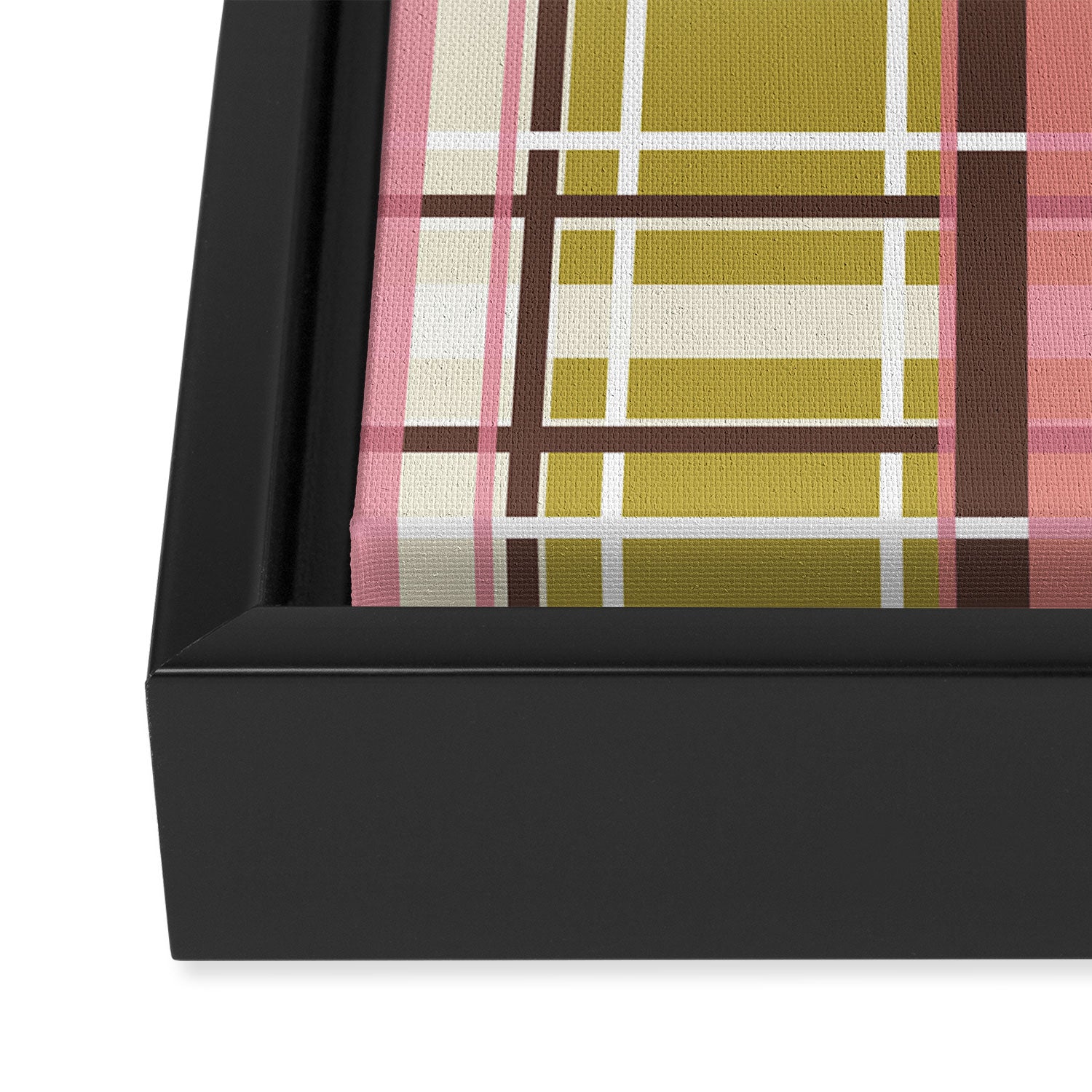 Subtle Plaid Warmth Framed Canvas Print Gallery Image 3