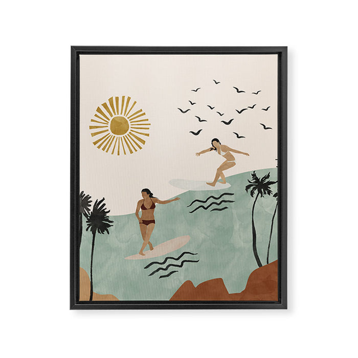 Sun sea and surf Framed Canvas Print Gallery Image 1