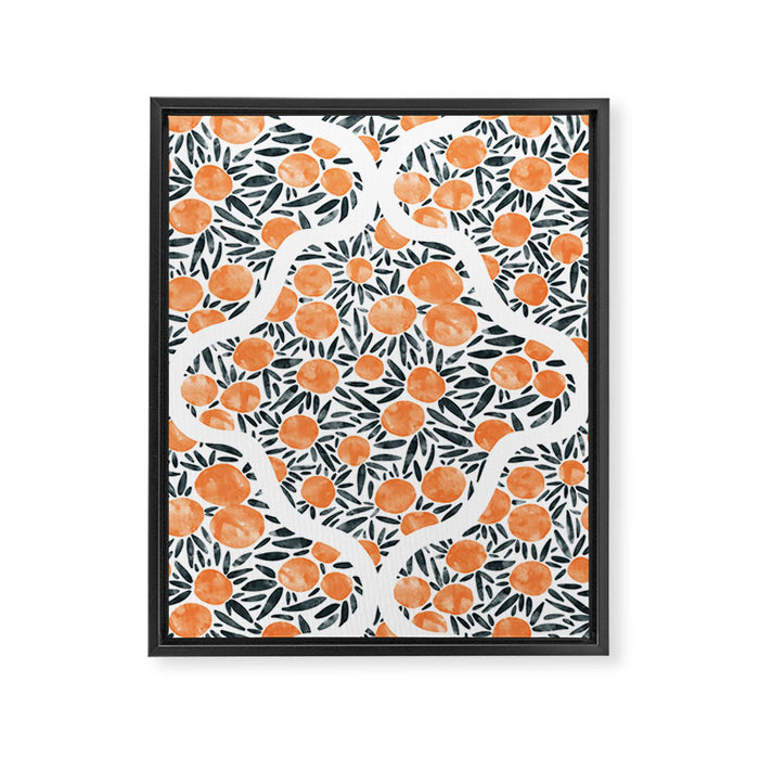 Tangerine Lattice Dreams Framed Canvas Print Gallery Image 1