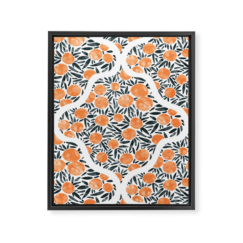 Tangerine Lattice Dreams Framed Canvas Print Gallery Image 8