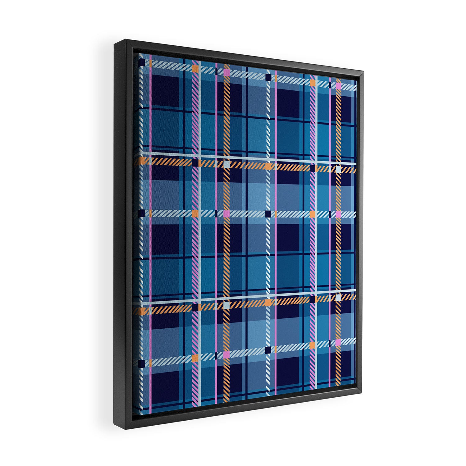 Tartan Motif Style B Framed Canvas Print Gallery Image 2
