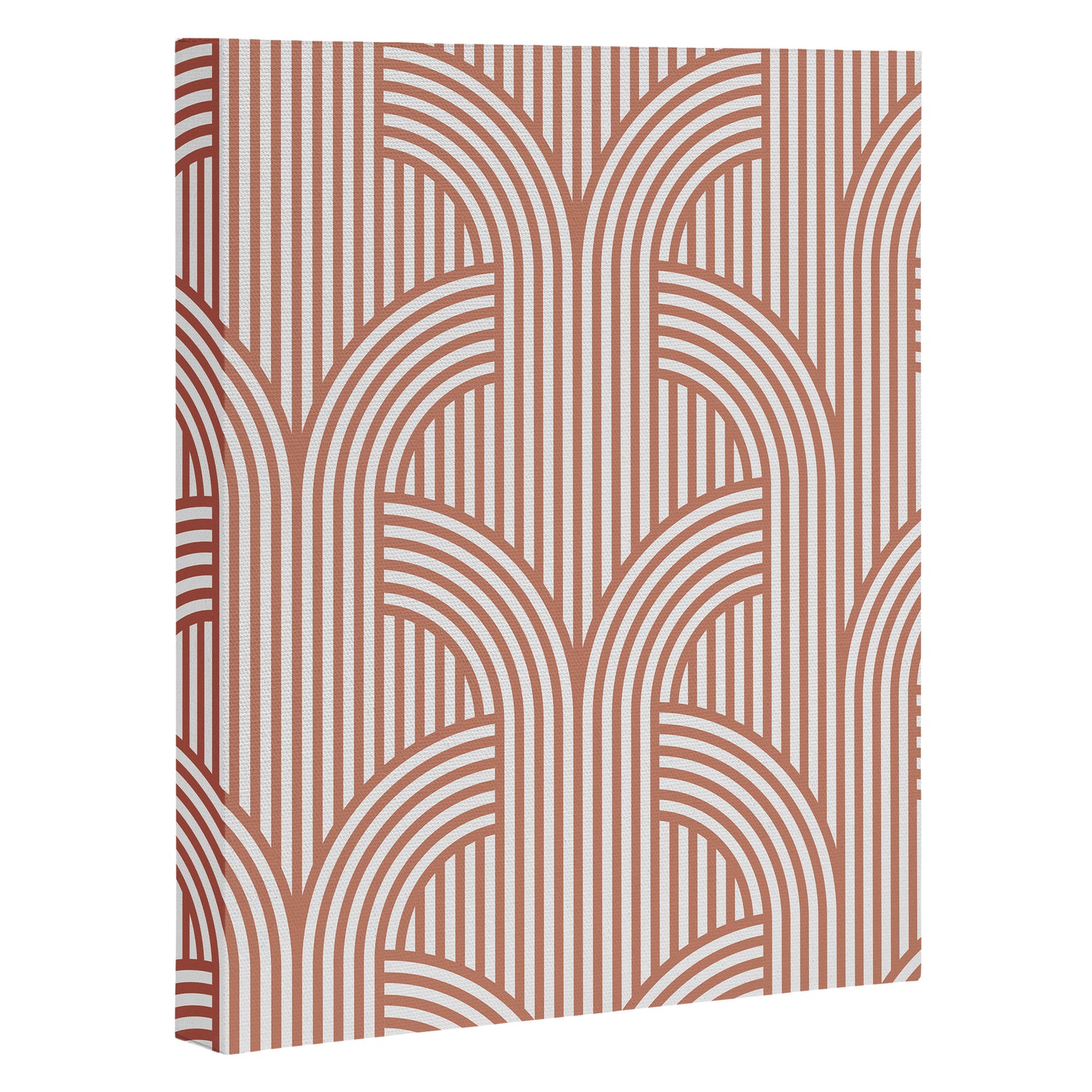 Terracotta retro lines Canvas Print Gallery Image 3
