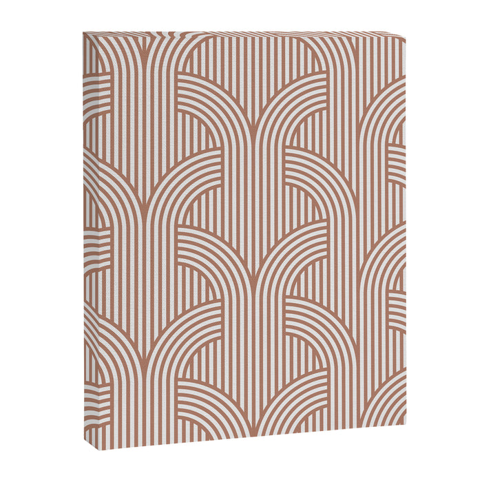Terracotta retro lines Canvas Print Gallery Image 1