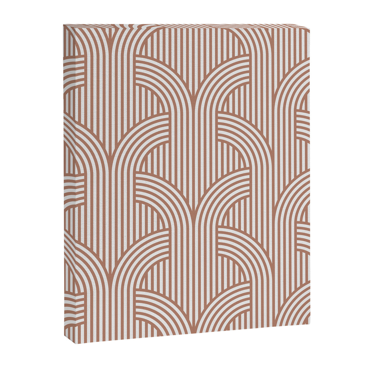 Terracotta retro lines Canvas Print Gallery Image 8