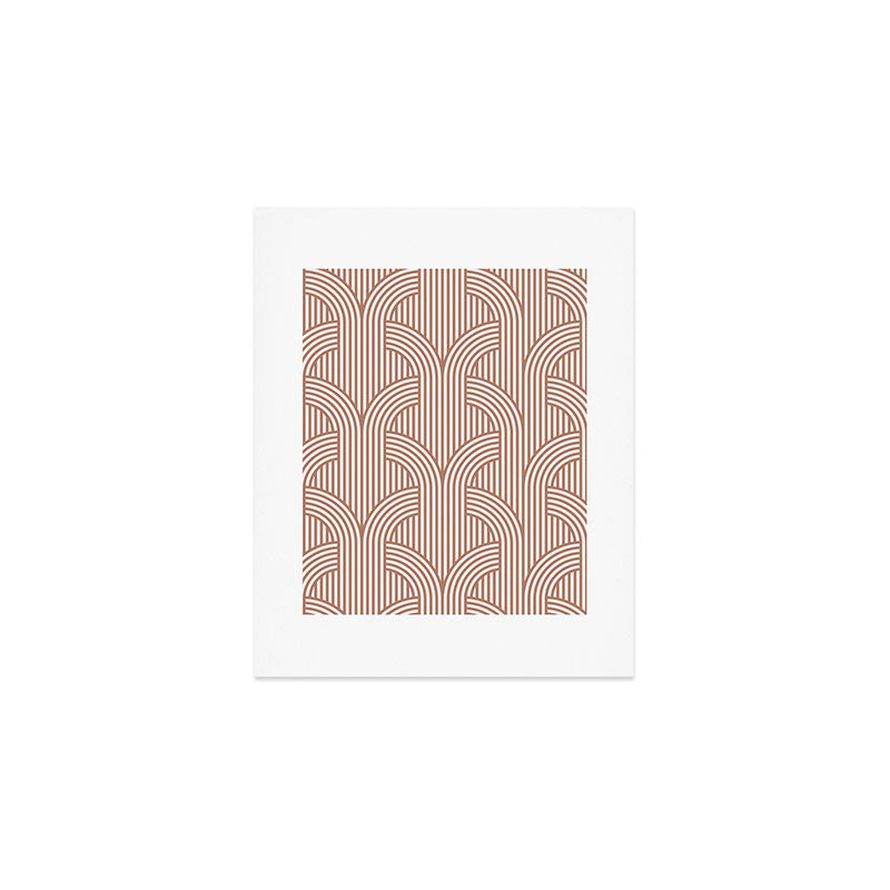 Terracotta retro lines Art Print Gallery Image 1