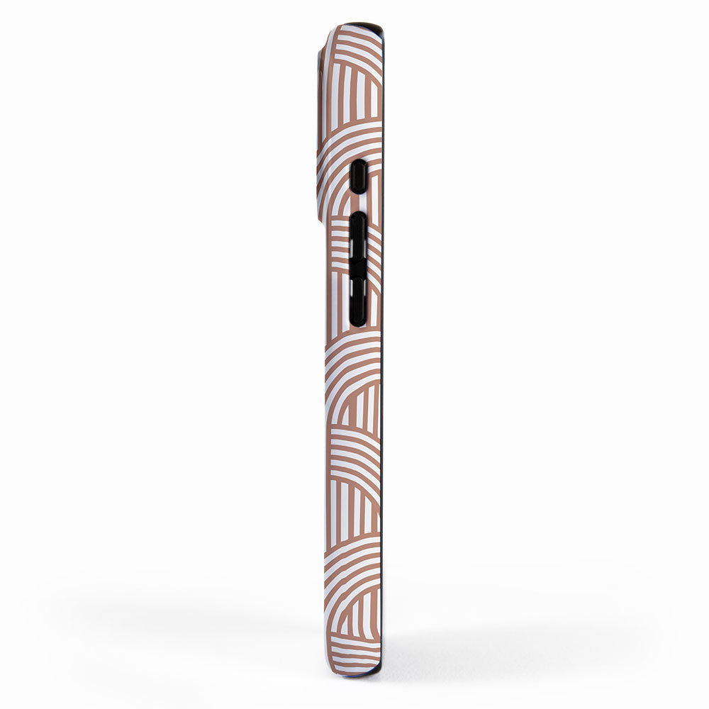 Terracotta retro lines iPhone Case Gallery Image 2