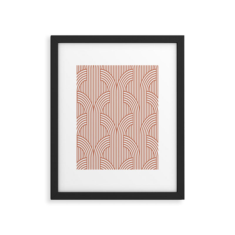 Terracotta retro lines Framed Art Print Gallery Image 4