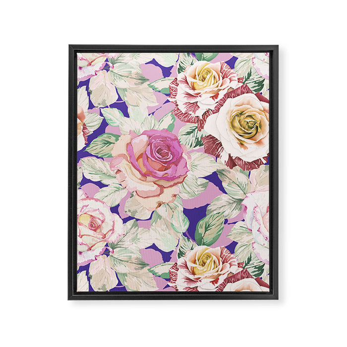 The lush garden in bloom P Framed Canvas Print Gallery Image 1
