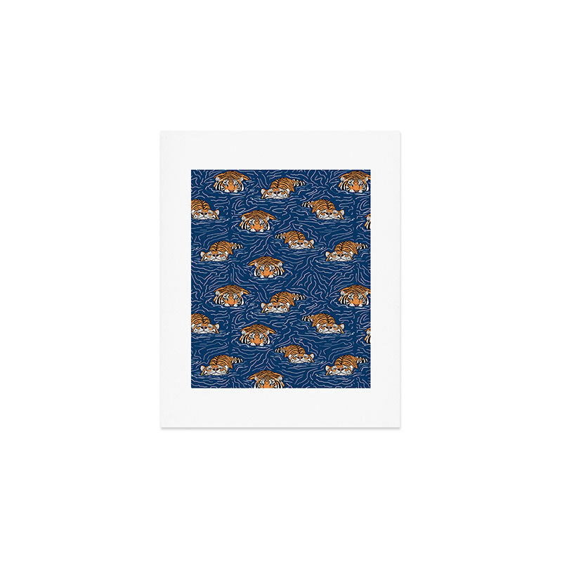 Tigers in the water Art Print Gallery Image 1
