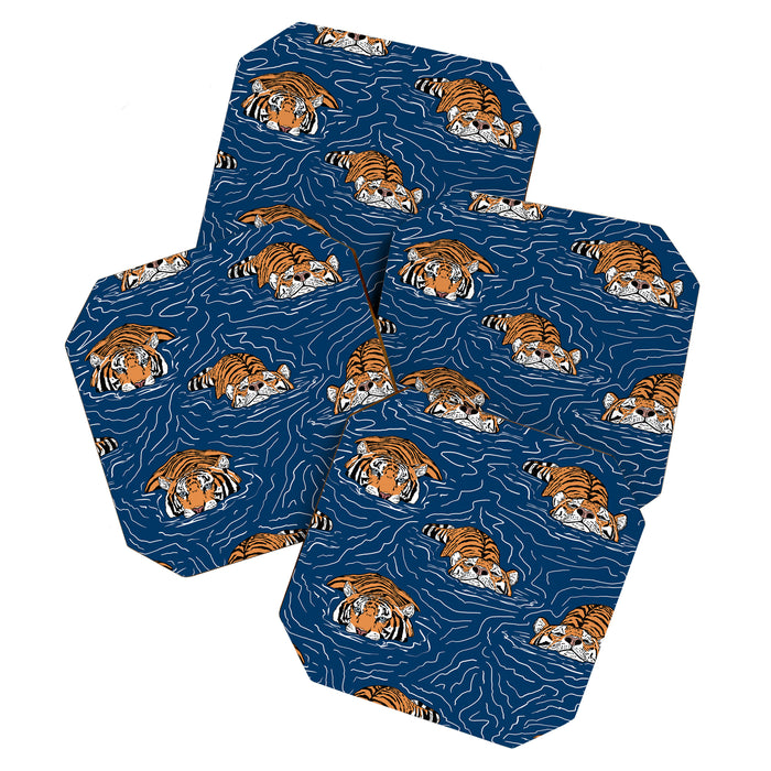 Tigers in the water Coaster Gallery Image 1