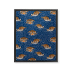 Tigers in the water Framed Canvas Print Gallery Image 8