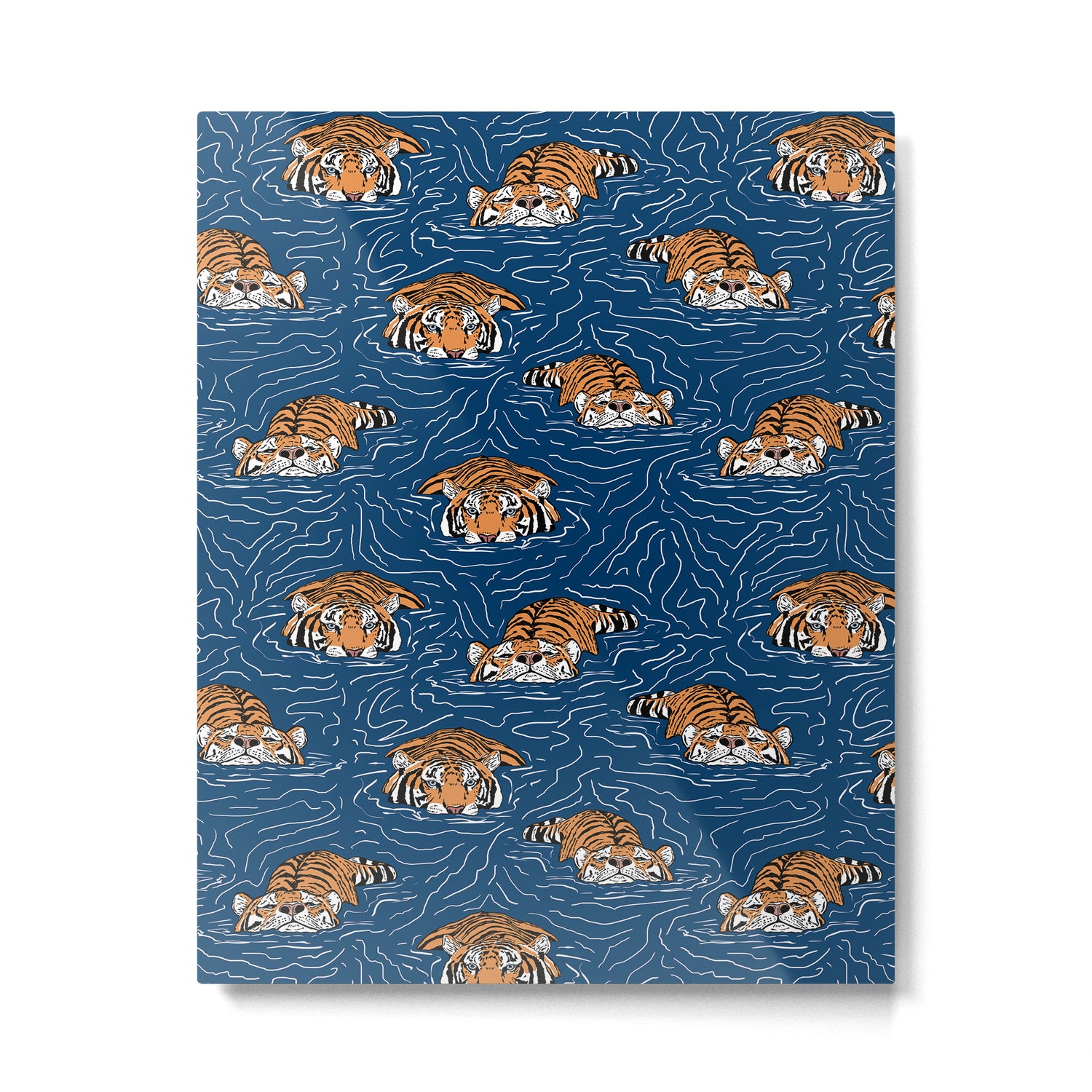 Tigers in the water Metal Print Gallery Image 6