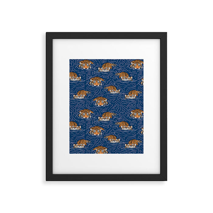 Tigers in the water Framed Art Print Gallery Image 1