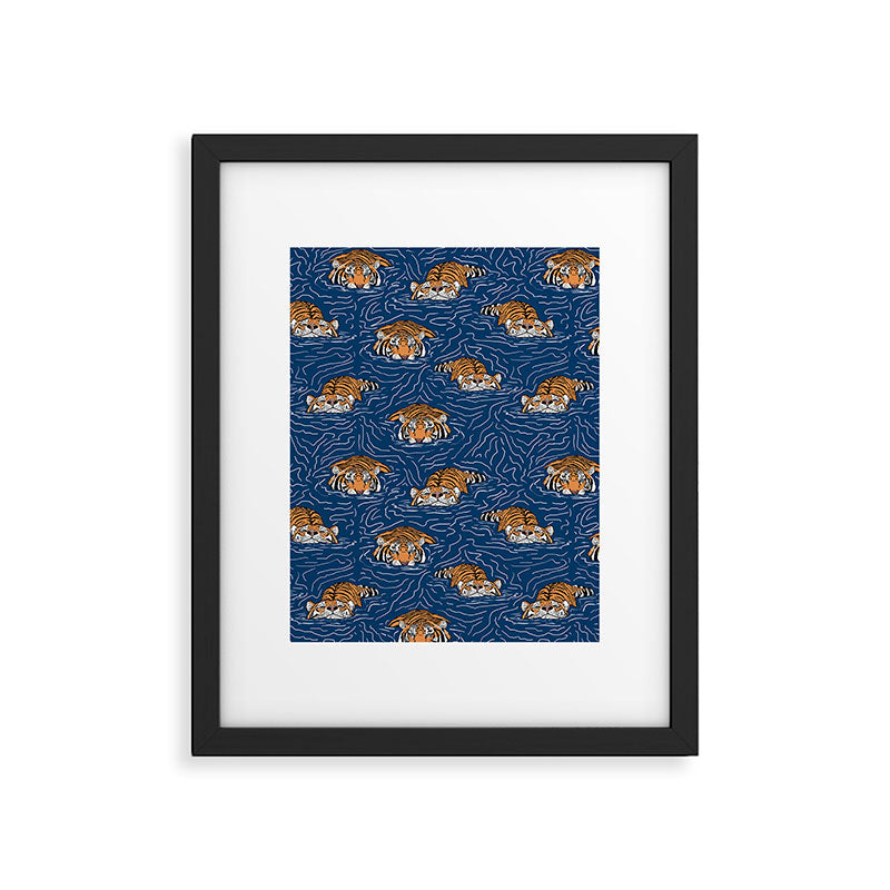 Tigers in the water Framed Art Print Gallery Image 4