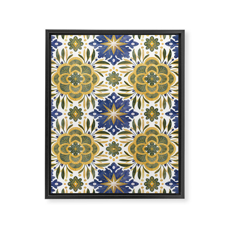 Tile floral nature Modern BY Framed Canvas Print Gallery Image 8