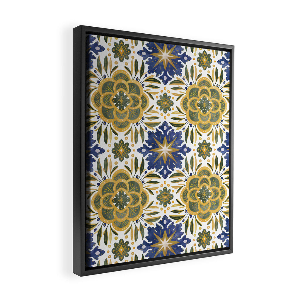 Tile floral nature Modern BY Framed Canvas Print Gallery Image 2