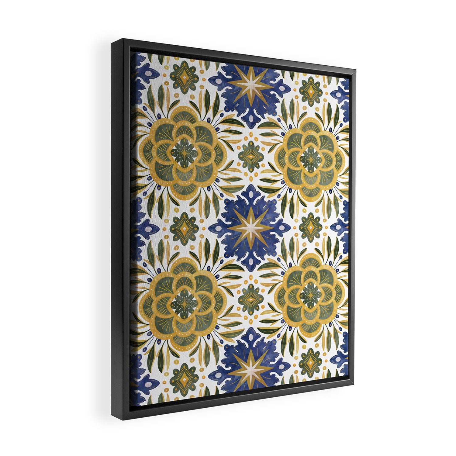 Tile floral nature Modern BY Framed Canvas Print Gallery Image 2