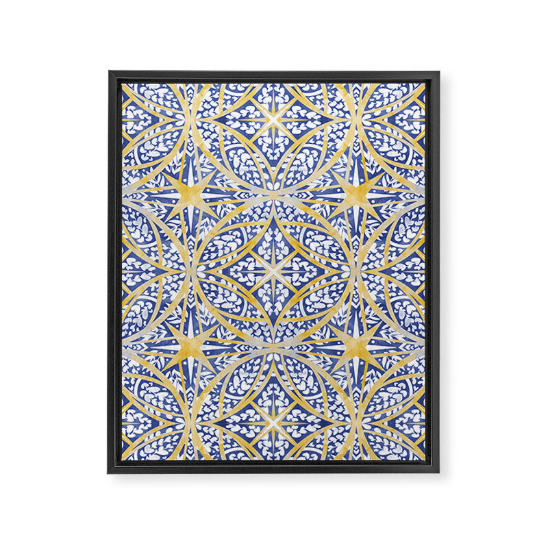 Tile wild leaves starry BY Framed Canvas Print Gallery Image 8