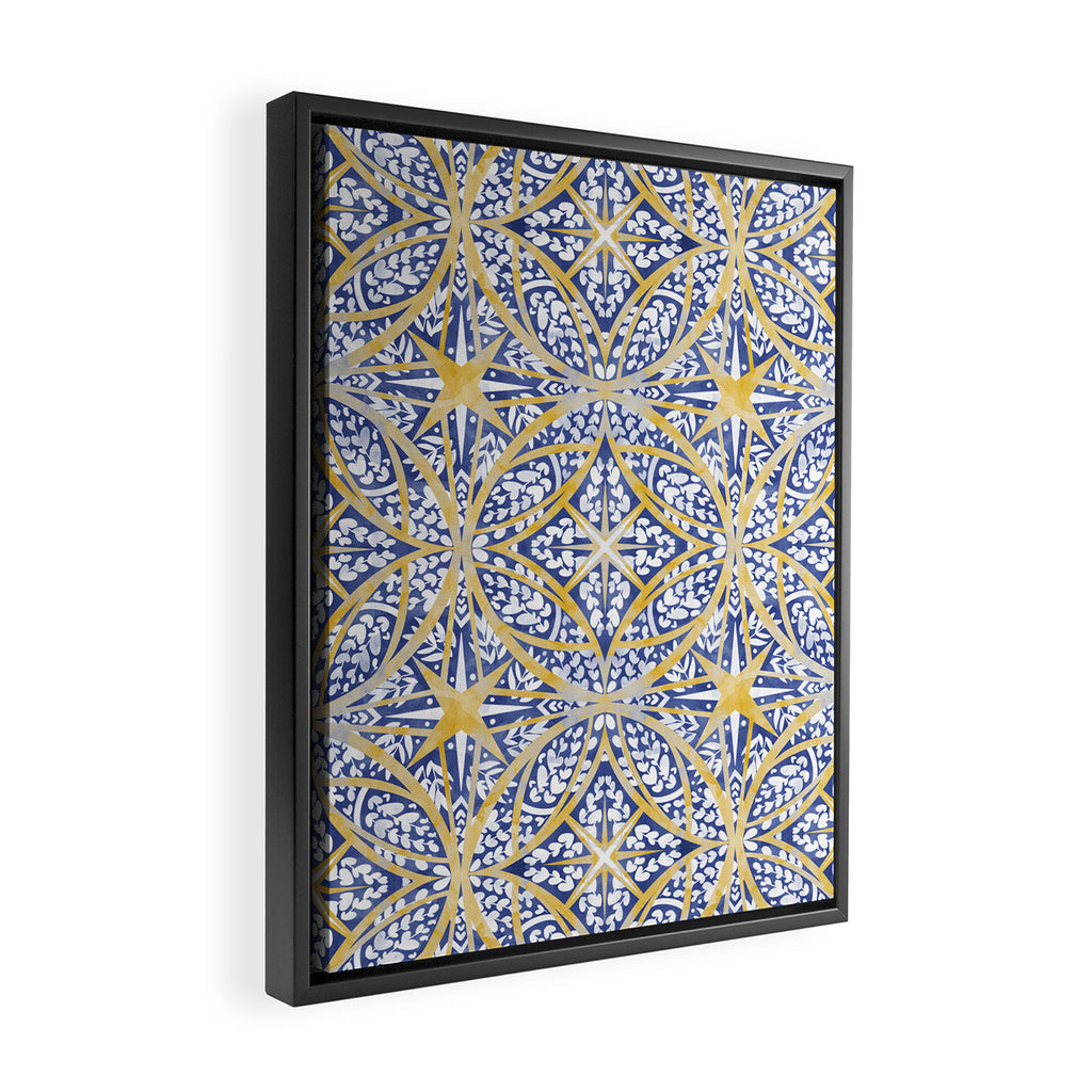 Tile wild leaves starry BY Framed Canvas Print Gallery Image 2