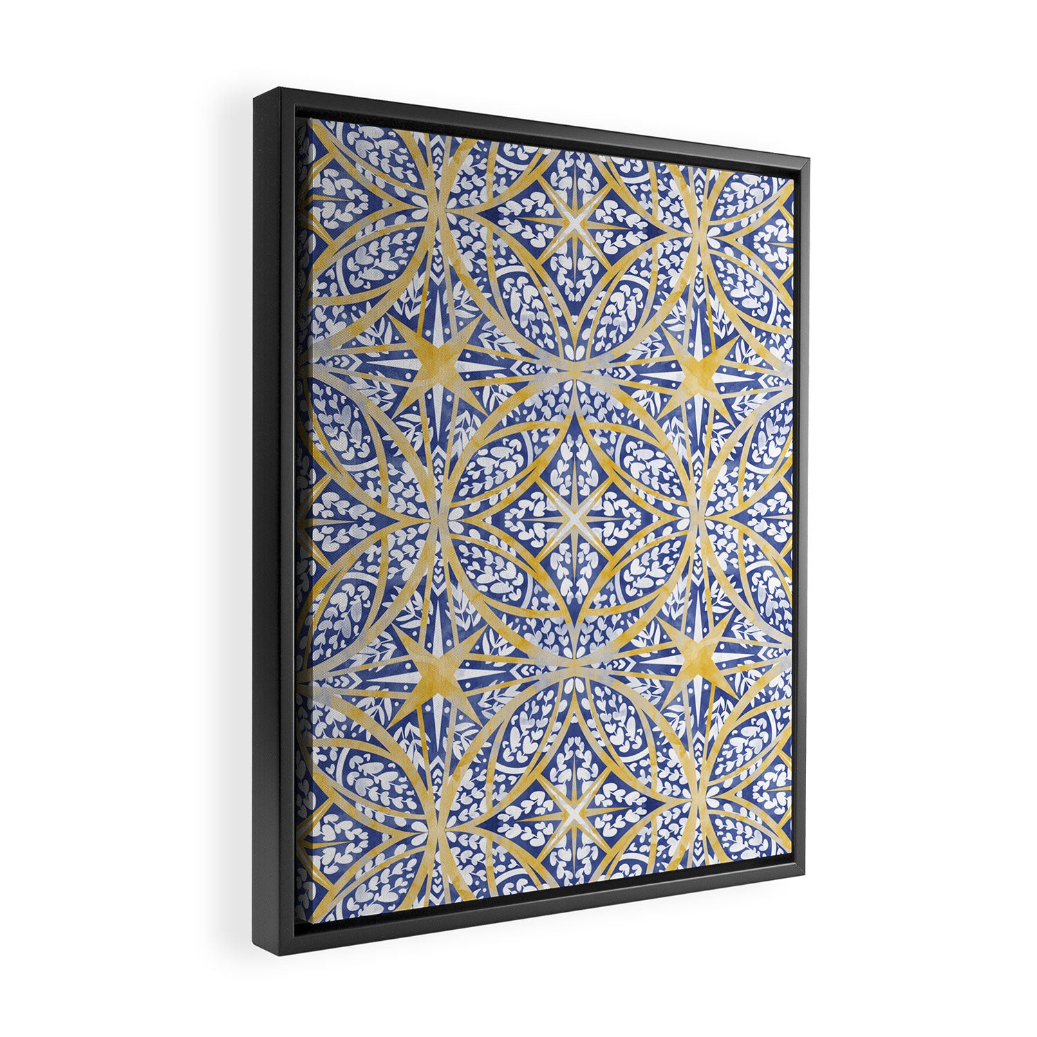Tile wild leaves starry BY Framed Canvas Print Gallery Image 2