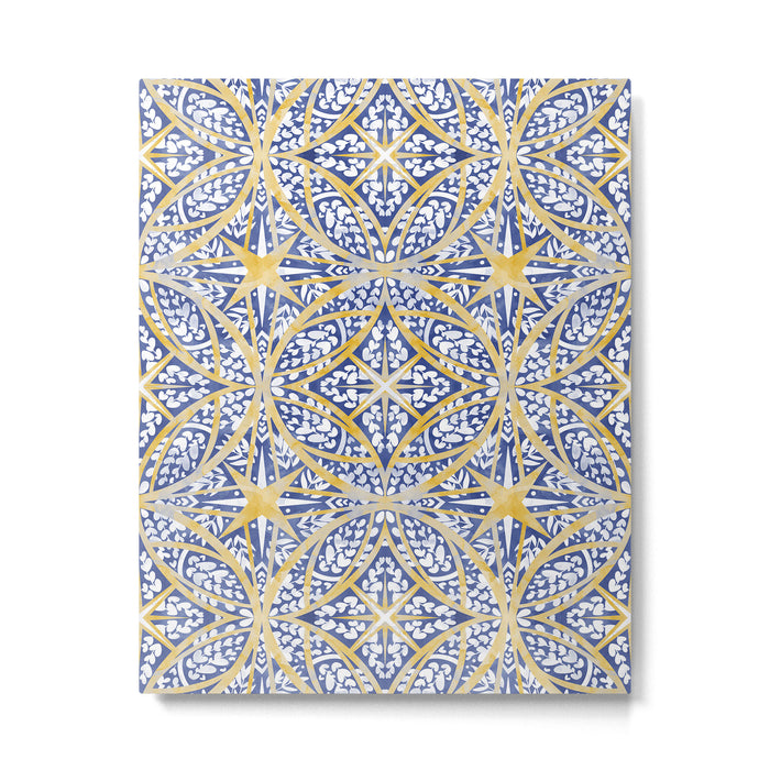 Tile wild leaves starry BY Metal Print Gallery Image 1