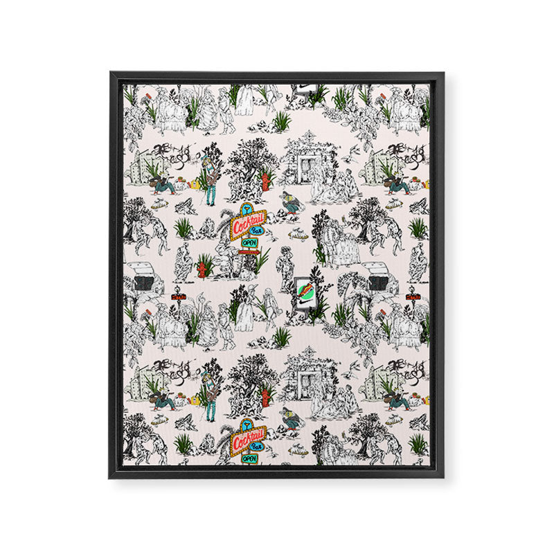 Toile de Jouy Between eras 01 Framed Canvas Print Gallery Image 8