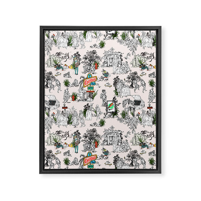 Toile de Jouy Between eras 01 Framed Canvas Print Gallery Image 1