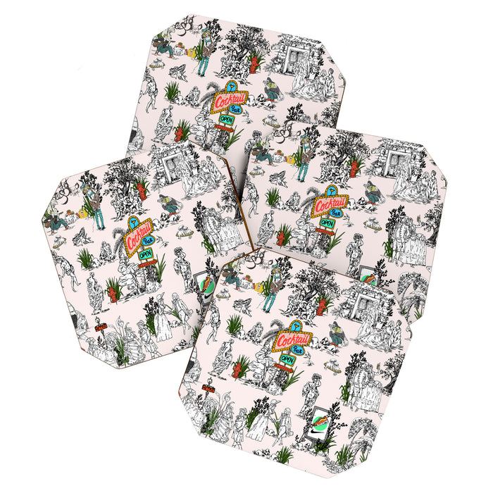 Toile de Jouy modern Coaster Gallery Image 1