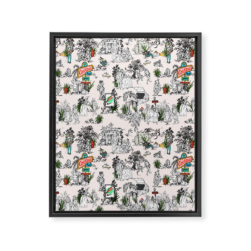 Toile de Jouy modern Framed Canvas Print Gallery Image 8
