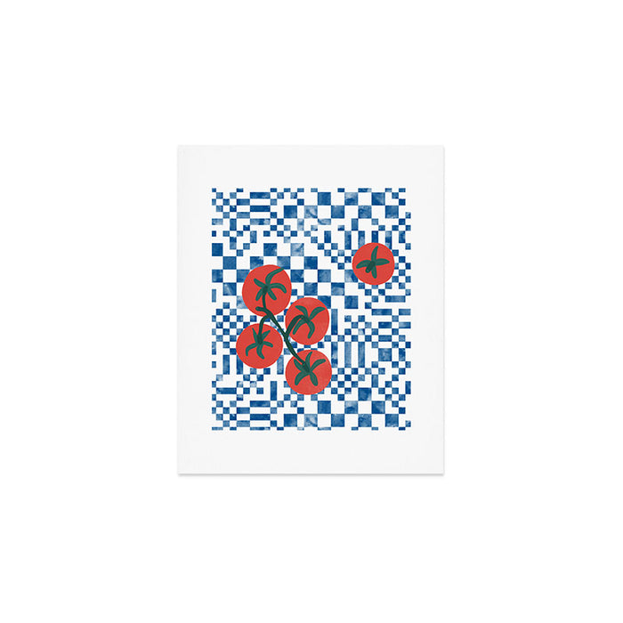 Tomatoes Checkered Grid Art Print Gallery Image 1