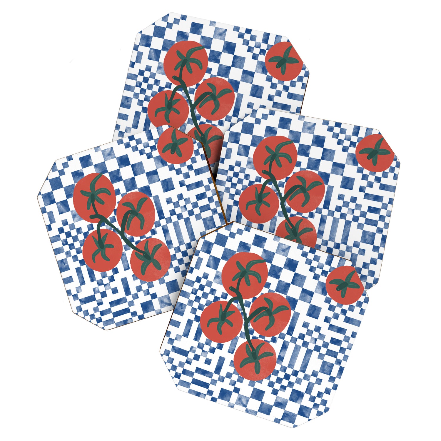 Tomatoes Checkered Grid Coaster Gallery Image 1