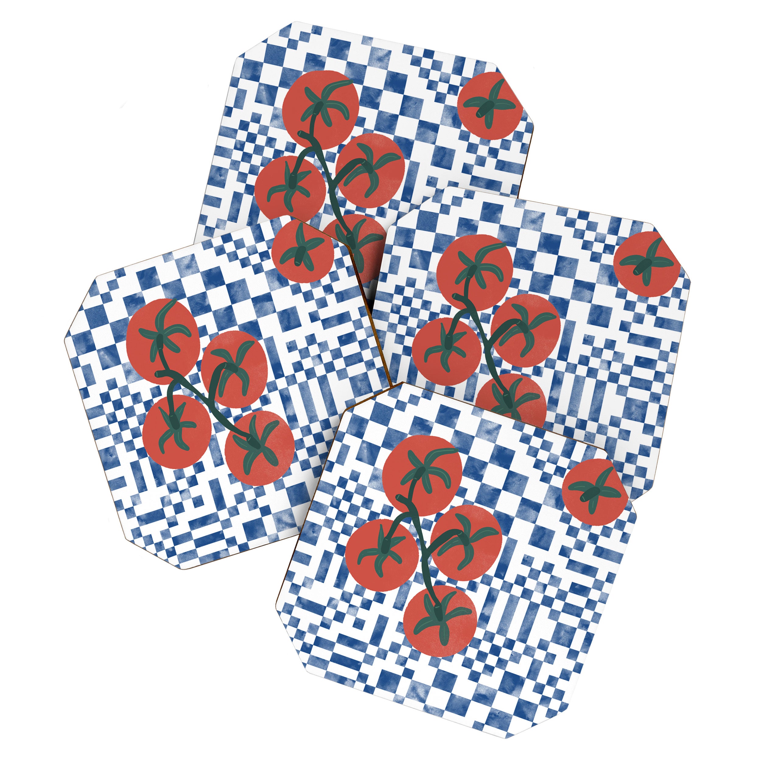 Tomatoes Checkered Grid Coaster Gallery Image 1