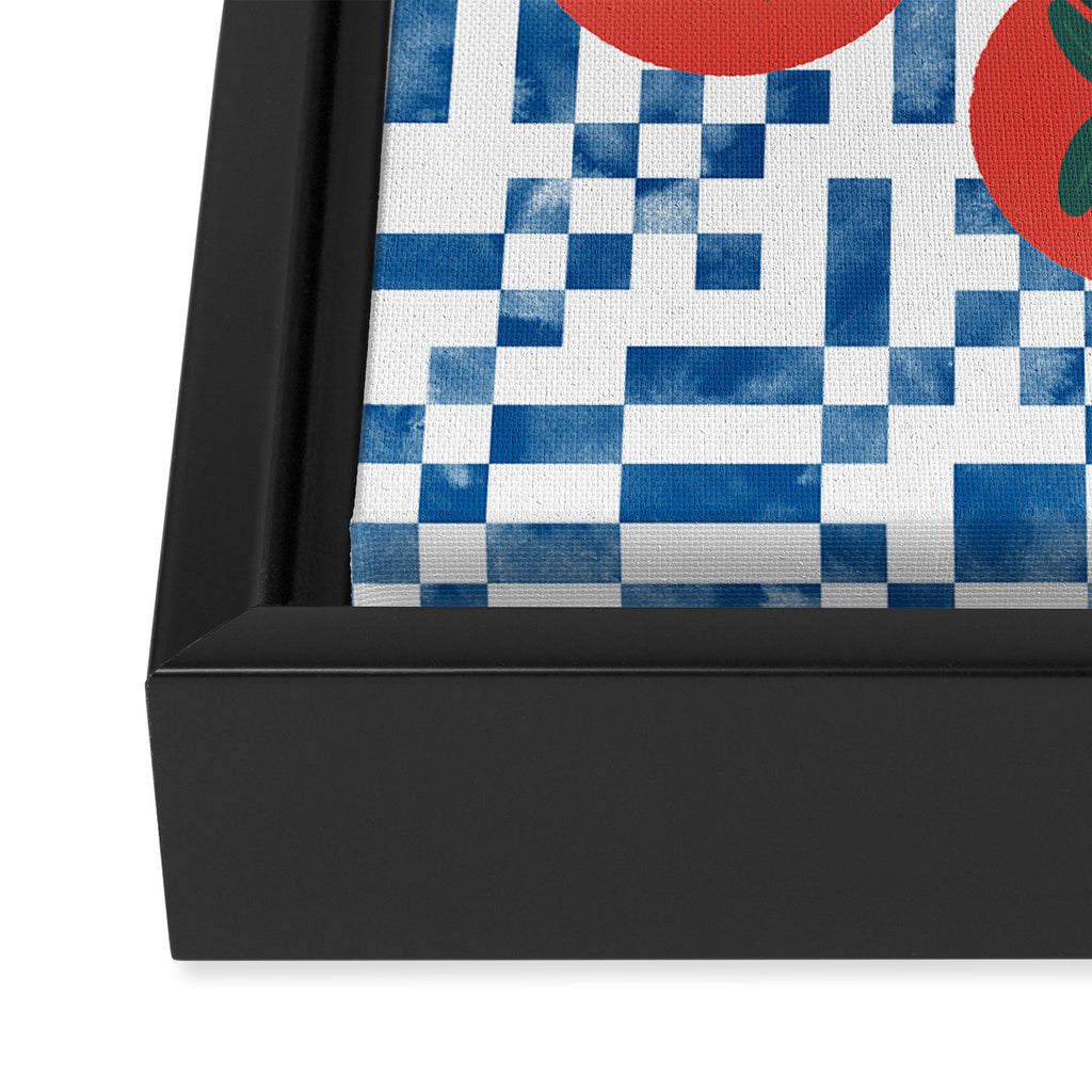 Tomatoes Checkered Grid Framed Canvas Print Gallery Image 3