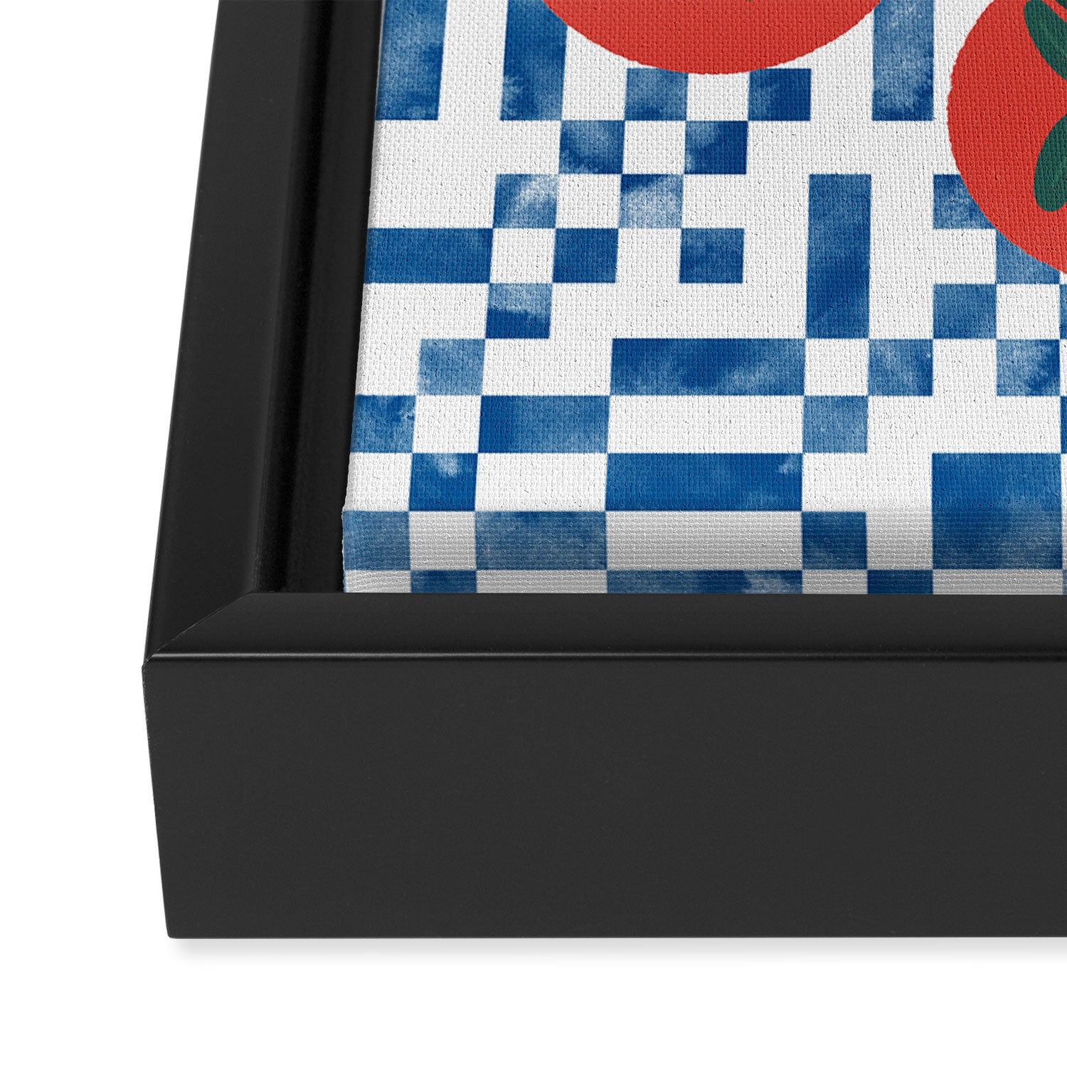 Tomatoes Checkered Grid Framed Canvas Print Gallery Image 3