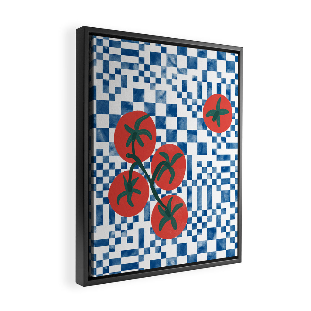 Tomatoes Checkered Grid Framed Canvas Print Gallery Image 2