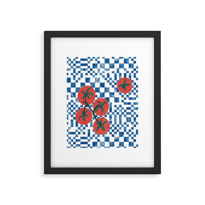 Tomatoes Checkered Grid Framed Art Print Gallery Image 6