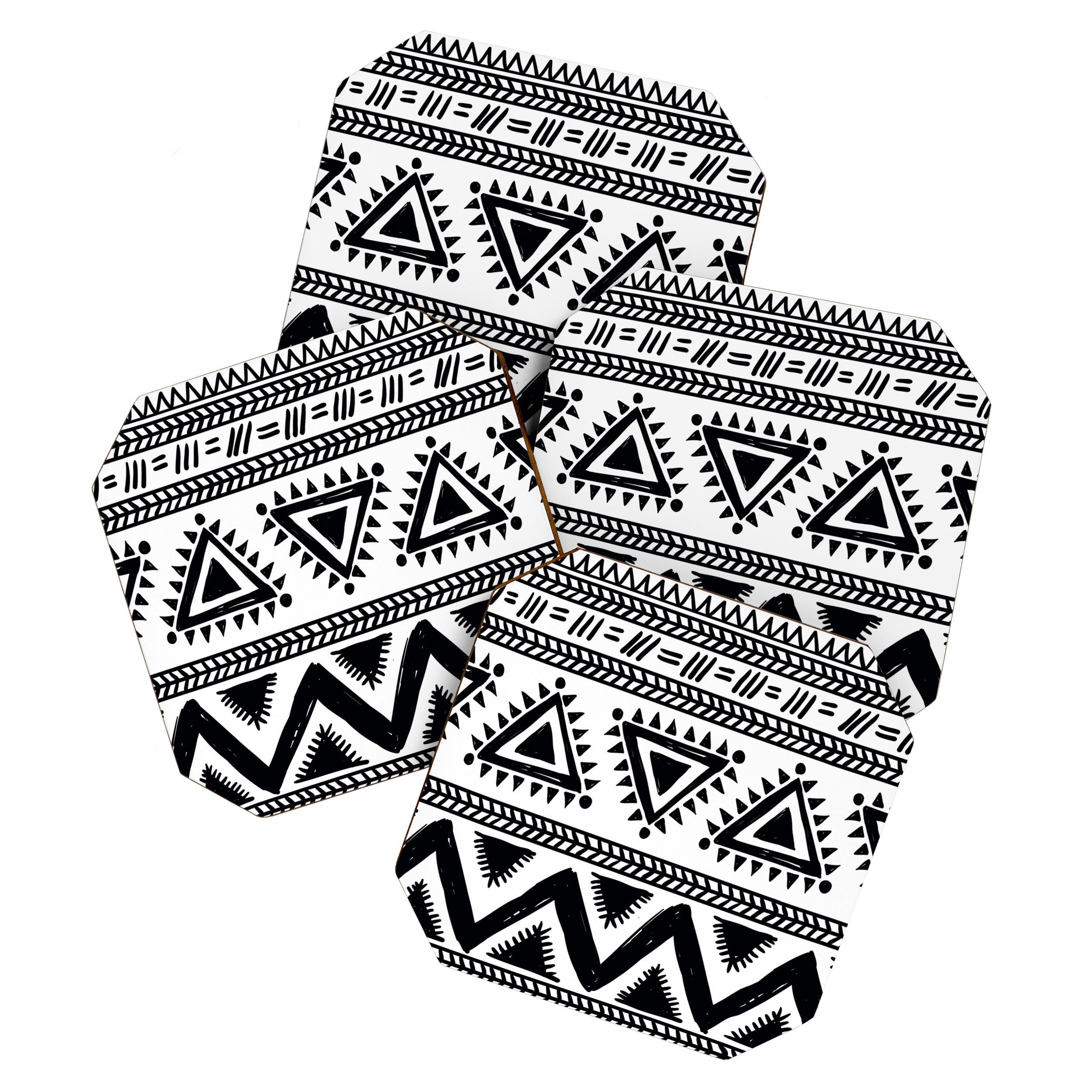 Tribal black and white Coaster Gallery Image 1