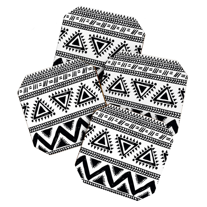Tribal black and white Coaster Gallery Image 1