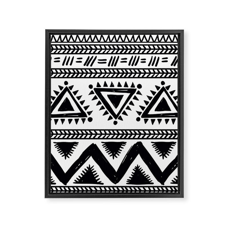 Tribal black and white Framed Canvas Print Gallery Image 8
