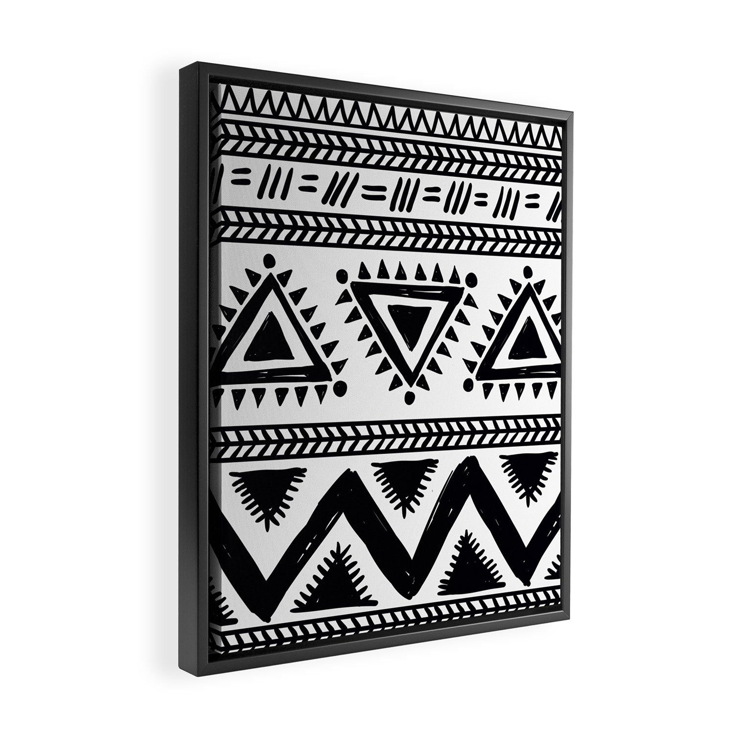 Tribal black and white Framed Canvas Print Gallery Image 2